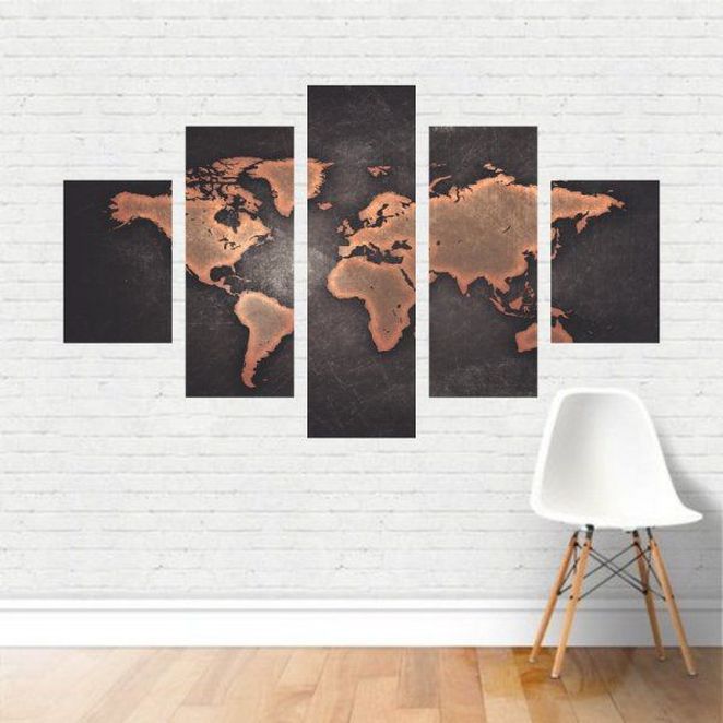 Quadros Mapa Mapa Mundi Mundo Em Canvas P Viva Decora